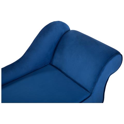 Chaise Longue In Tessuto Velluto Blu Cobalto Lato Destro Biarritz - Foto 23