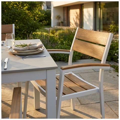 Viduus - Poltrona Da Giardino In Alluminio E Polywood Impilabile - Foto 3