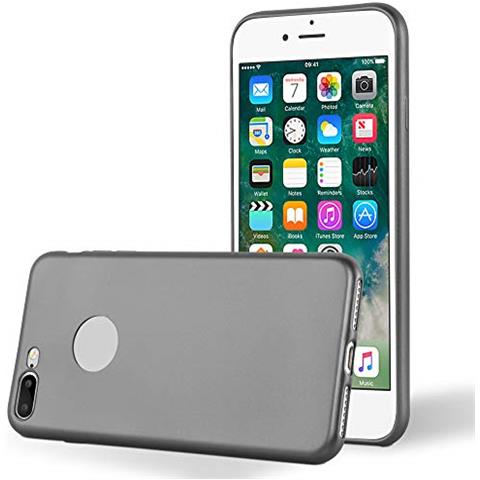 Custodia Compatibile Con Apple Iphone 8 Plus / Iphone 7 Plus / Iphone 7s Plus In Grigio Metallico - Coperchio Protettivo In Silicone Tpu Flessibile - Foto 1