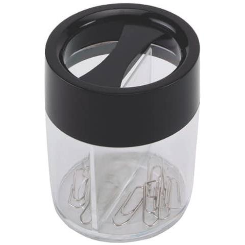 Dispenser Portaclip Nero / trasparente Rotondo Kf02133 - Foto 1