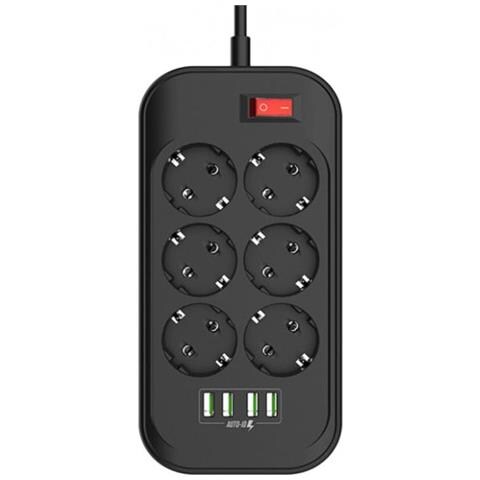 Presa Di Alimentazione Colorway Cw-che64b Nera, 4xusb, 2 M, 250 V, 6 Prese Euro, 17 W - Foto 21