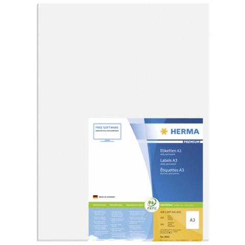 A3 labels white 297x420 SuperPrint 100 pcs. , Bianco, Labels / pack - 100 pcs. Sheets / pack - 100 pcs, 297 x 420mm, A3 sheets - Foto 1