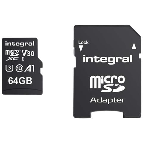 Scheda Di Memoria Ad Alta Velocità Microsdhc/xc V30 Uhs-i U3 64 Gb, Nero - Foto 1