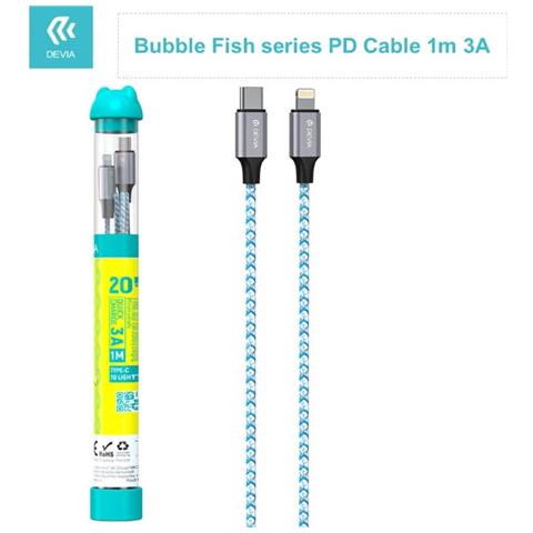Cavo Bubble Tipo-c - Lightning 3a Per Carica Rapida Pd Nero - Foto 1