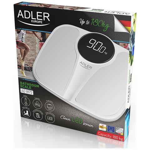 Sc1124w Bilancia Pesapersone Digitale Alta Precisione 180kg, Display Led Autospegnimento Bianco - Foto 2