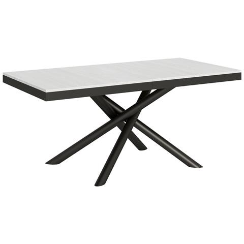 Tavolo Allungabile 90x180/284 Cm Famas Evolution Telaio Antracite - Bianco Frassino - Foto 6