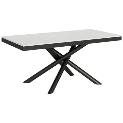 Tavolo Allungabile 90x180/284 Cm Famas Evolution Telaio Antracite - Bianco Frassino - Foto 1