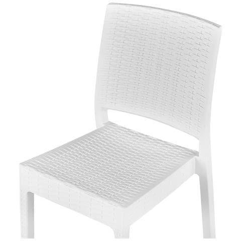 Set Di 4 Sedie Da Giardino In Rattan Bianco Fossano - Foto 8