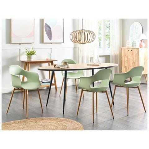 Set Di 2 Sedie Da Pranzo Verde Chiaro Utica - Foto 1