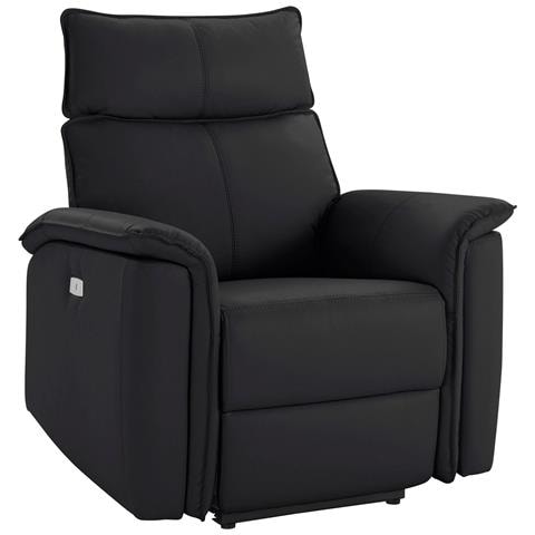 Zola Poltrona Reclinabile In Vera Pelle Nera - Foto 1