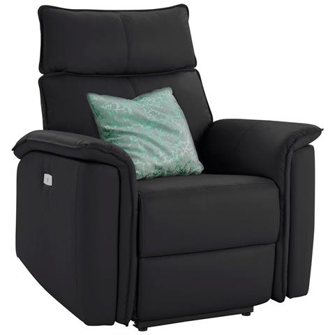 Zola Poltrona Reclinabile In Vera Pelle Nera - Foto 2