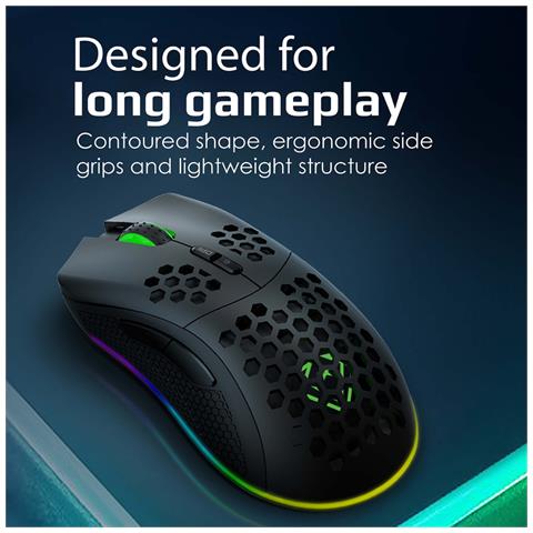Mouse Gaming Duale Wireless Ammolite Rgb Ultraleggero 16000 Dpi 7 Pulsanti Programmabili, 40g, 50 Ore Di Batteria, - Foto 7