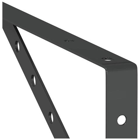 Staffe Per Mensola 4 Pz 23,5x2,5x15,5 Cm In Acciaio Inox Nero - Foto 2