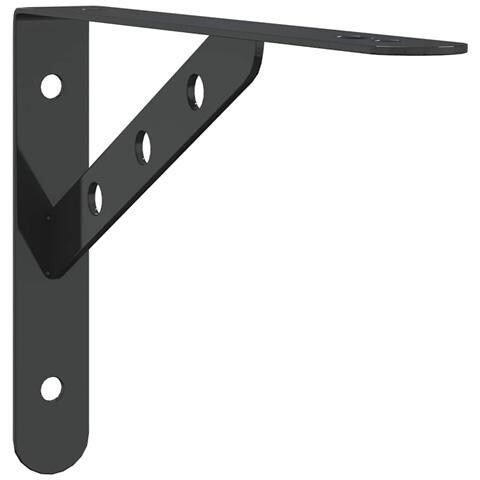 Staffe Per Mensola 4 Pz 23,5x2,5x15,5 Cm In Acciaio Inox Nero - Foto 1