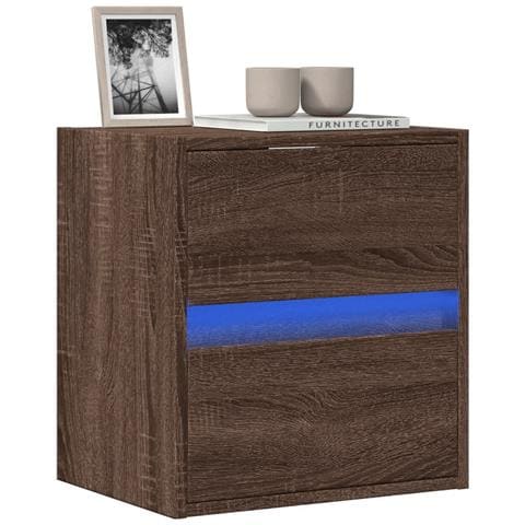 Mobile TV a Parete con Luci LED Rovere Marrone 41x31x45 cm - Foto 10