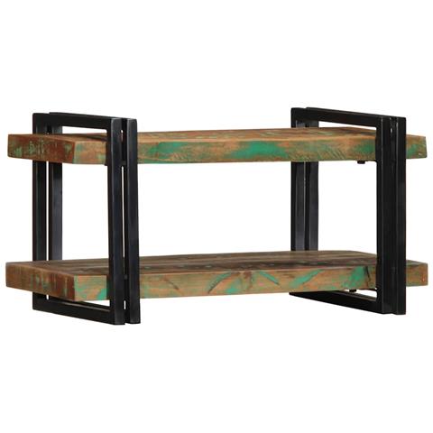 Mensola Da Parete Multicolore In Legno Massello Di Recupero - Foto 2