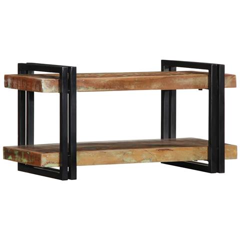 Mensola Da Parete Multicolore In Legno Massello Di Recupero - Foto 3