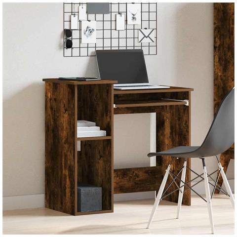 Scrivania Mensole Rovere Fumo 84x40x78 Cm Legno Multistrato - Foto 3