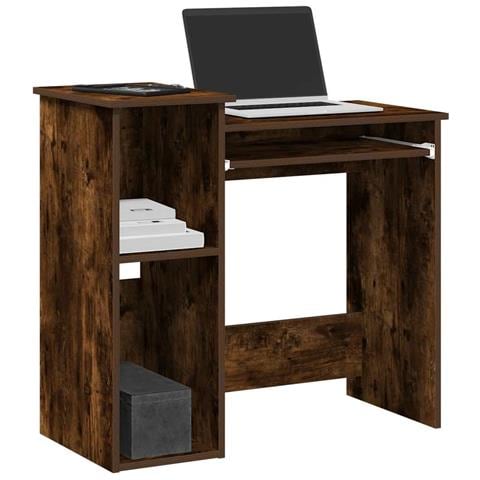 Scrivania Mensole Rovere Fumo 84x40x78 Cm Legno Multistrato - Foto 1