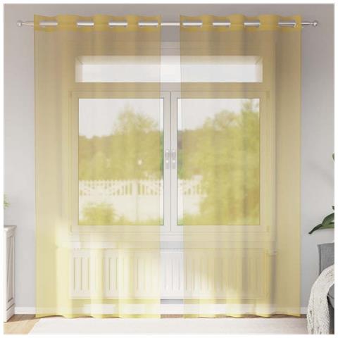 Tende In Voile Con Occhielli 2 Pz Giallo - Foto 1