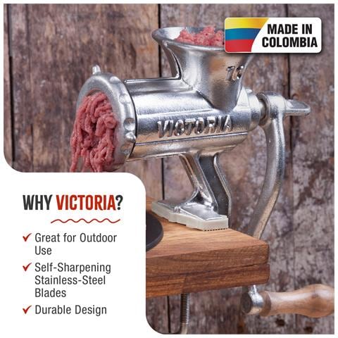 30049 Tritacarne Manuale, Insaccatrice Per Salsiccia, Chorizo, Ghisa Meat Grinder Cromato - Foto 2