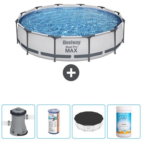 Piscina Fuori Terra - In Giro - 366x76 Cm - Grigio - Include Accessori Coordinati Cb51 - Foto 1