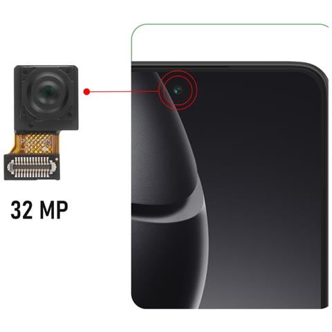 Fotocamera Frontale Per Xiaomi 14t / Xiaomi 14t Pro Sensore Selfie, Nero - Foto 4