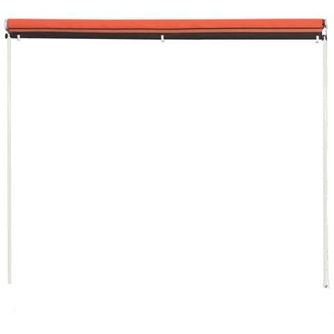 Tenda Da Sole Retrattile Con Led 100x150 Cm Arancione E Marrone - Foto 2