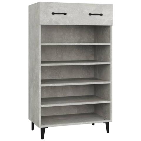 Lusso Casadino -  Scarpiera Grigio Cemento 60x35x105 Cm In Legno Multistrato - Foto 1