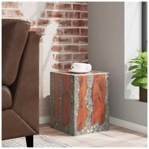 Sgabello In Legno Massello Di Teak E Resina - Foto 8