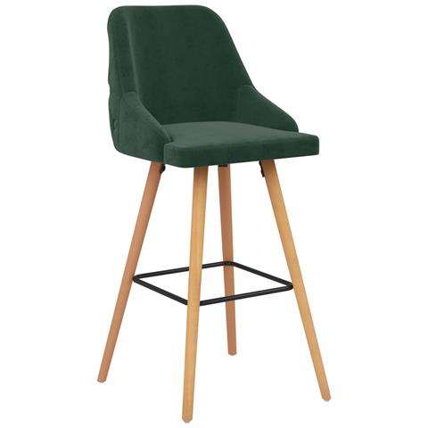 Lusso Casadino - Sgabelli Da Bar 2 Pz Verde Scuro In Velluto - Foto 1