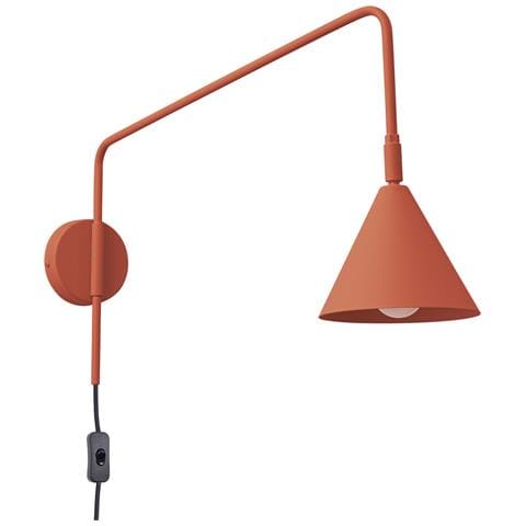 Lampada A Parete Nox Rosso Ocra Sl. 1701 - Moderno Lampada Da Parete Ocra Rossa 30x14x61 Cm - Foto 1