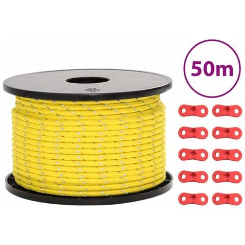Corda Tenda con Strisce Riflettenti e Chiavi 50 m 5 mm - Foto 1