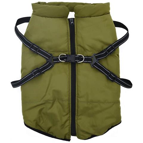 Cappotto Cani Imbracatura Impermeabile Riflettente Verde L44 - Foto 2