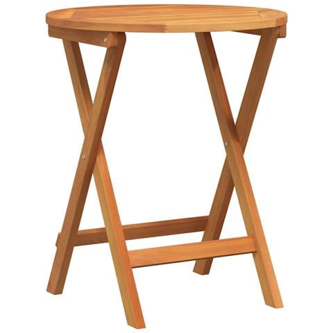 Tavolo da Giardino Pieghevole Rotondo Ø60x72 cm Legno Massello di Acacia - Foto 1
