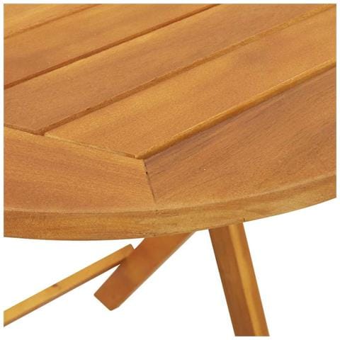 Tavolo da Giardino Pieghevole Rotondo Ø60x72 cm Legno Massello di Acacia - Foto 9