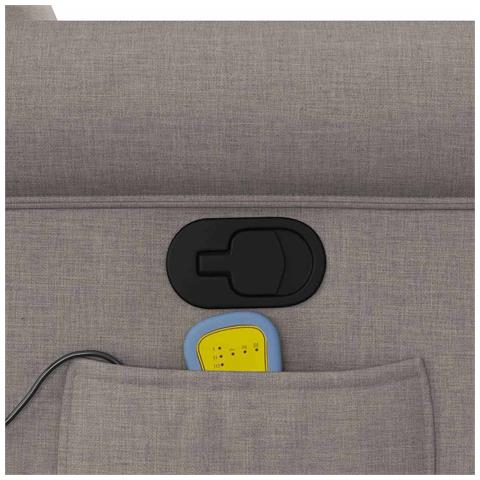 Poltrona Massaggiante Reclinabile Tortora in Tessuto - Foto 9