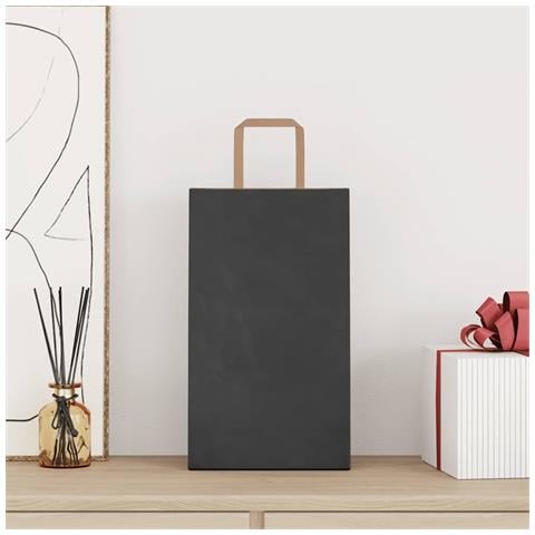 Sacchetti di Carta 250 pz con Manici Neri 21x11x36 cm - Foto 2