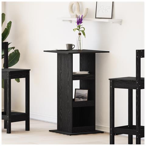 Tavolo Bar con Stoccaggio Quercia Nera 60x60x102 cm Legno Ingegnerizzato - Foto 2