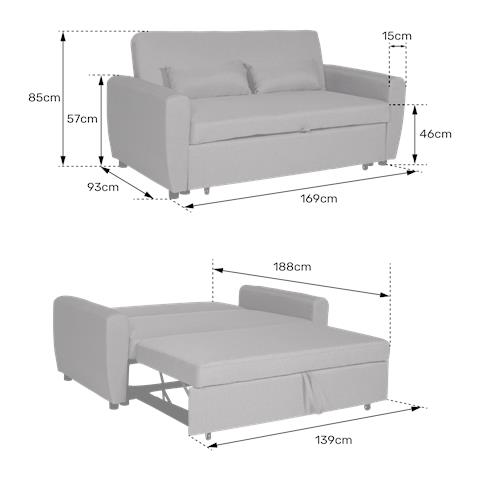 Divano Letto A 2 Posti In Velluto A Coste Verde Matt - Foto 2
