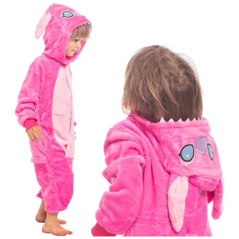 Pigiama Per Bambini Kigurumi Onesie Costume Stich Rosa 135-145 Cm - Foto 1