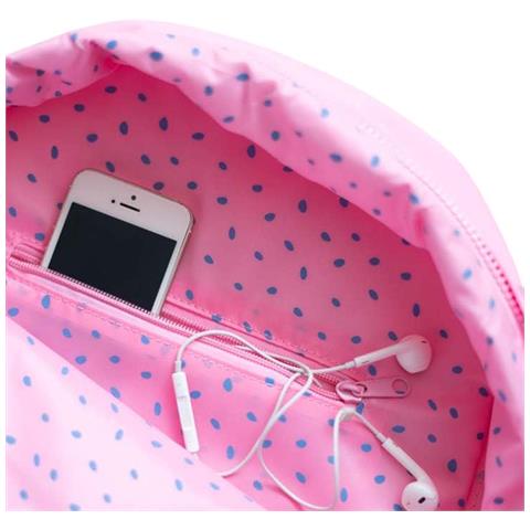 Zaino Scolastico In Poliestere Collezione Pastello 2 Scomparti Leggero, Rosa - Foto 2