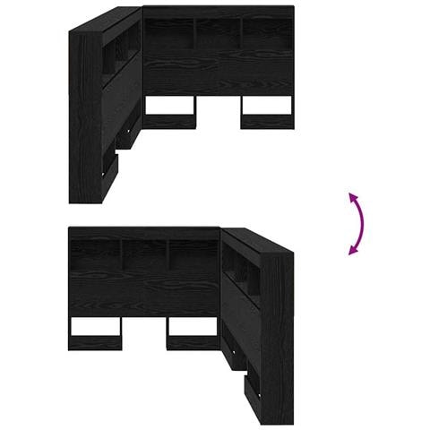 Testata contenitore Rovere nero 80 cm Legno multistrato - Foto 9