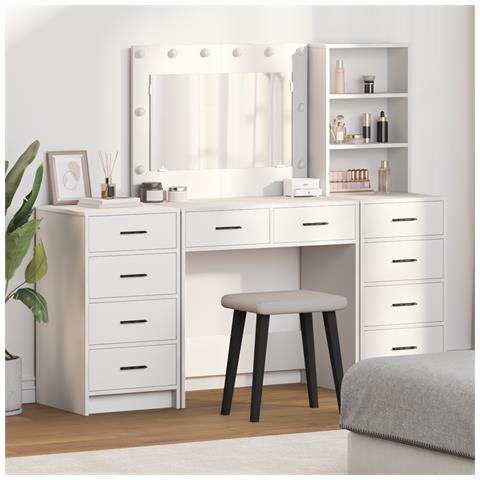 Set da toeletta 3 pezzi  con LED in legno bianco - Foto 2