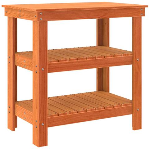 Banco da lavoro con lo scaffale Cera marrone 78.5 x 50 x 80 cm - Foto 1