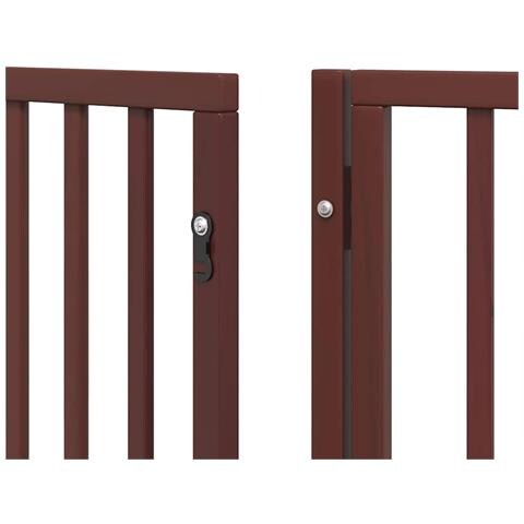 Cancello Cani Porta Pieghevole Marrone 8 Pannelli 640cm Pioppo - Foto 9