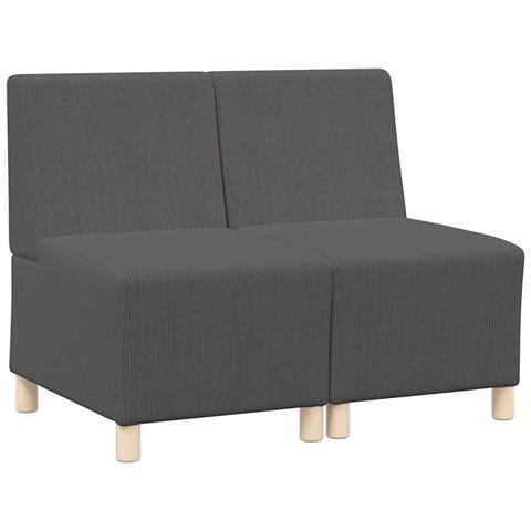 Unità di Divano Modulare Senza Braccioli 2 pcs Grigio scuro - Foto 1