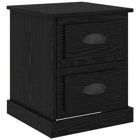 Armadio da Notte con cassetto Rovere nero 39 x 39 x 47.5 cm - Foto 1