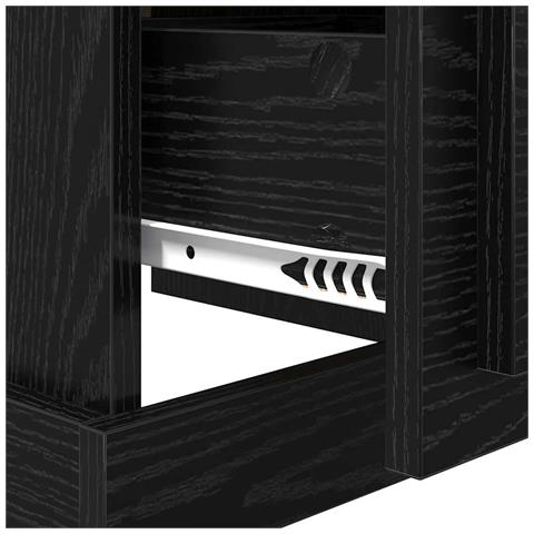 Armadio da Notte con cassetto Rovere nero 39 x 39 x 47.5 cm - Foto 9