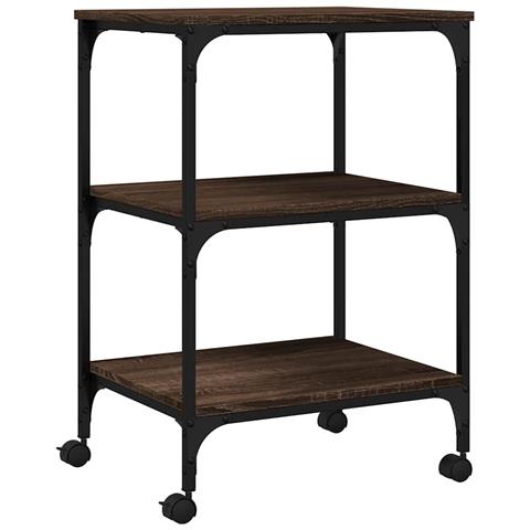 Supporto Stampante 3Piani Rovere Marrone 50x41x75cm Multistrato - Foto 1